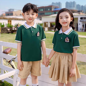 Uniforme Scolastica Primaria all'Ingrosso, Bellissimo Abito a Maniche Corte per Studenti, Ragazzi e Ragazze - Product Image 5