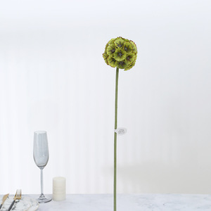 Fleurs artificielles réalistes en gros : Scabiosa Pom-pom et <span class=keywords><strong>Allium</strong></span> plissé floqué pour la décoration moderne de la maison et des mariages - Product Image 5