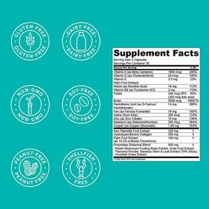 Pilules de collagène de kératine à biotine de marque privée de qualité supérieure Supplément de santé à base de plantes pour adultes favorise la croissance des cheveux, de la peau et des ongles - Product Image 2