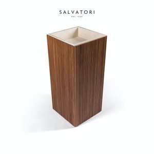 Salvatatori Adda moderno Freestanding 41x41 bagno in legno a coste lavabo lavabo a mano per uso alberghiero per qualsiasi bagno moderno - Product Image 1