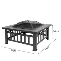 Table de brasero SEJR 32 pouces 3-en-1 en acier, grande table de cuisson extérieure au charbon de bois avec double seau à glace, résistante à la chaleur pour 4 à 8 personnes
