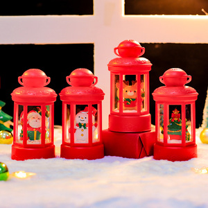 Adornos creativos para el escritorio, regalos de Navidad, faroles de viento hexagonales iluminados de Papá Noel, ambiente festivo - Product Image 2