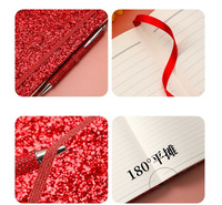 Carnet A6 personnalisé avec logo, couverture créative en PU, sangle scintillante, journal exquis pour étudiant