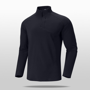 Camiseta de <span class=keywords><strong>Manga</strong></span> <span class=keywords><strong>Larga</strong></span> con Cuello Alto y Media Cremallera para <span class=keywords><strong>Hombre</strong></span>, Nueva Moda de Otoño, Informal, para Exteriores, Lisa, de Secado Rápido, Anti-UV y Transpirable - Product Image 6