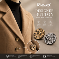 Bouton de jean rond en alliage de zinc martelé antique personnalisé SANKO pour manteau, blazer, accessoires vestimentaires