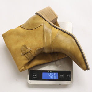 Bottes hautes pour femme, pointure 47, à talons carrés bas, avec boucles métalliques, bout pointu, style cowboy, pour pieds larges - Product Image 6
