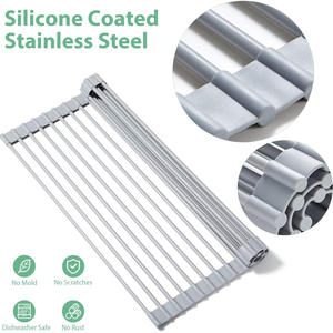 <span class=keywords><strong>Égouttoir</strong></span> à vaisselle pliable en acier inoxydable sur l'<span class=keywords><strong>évier</strong></span>, outil Gadget, <span class=keywords><strong>égouttoir</strong></span> pliable pour fruits et légumes - Product Image 4