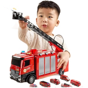 <span class=keywords><strong>Camion</strong></span> <span class=keywords><strong>de</strong></span> pompiers jouet Sam's Rescue, échelle 1:5, multifonctionnel, avec parking, pulvérisation d'eau et échelle escamotable, en plastique - Product Image 1