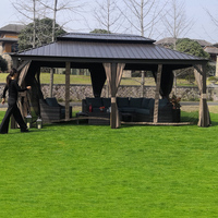 Cadre en aluminium rigide tout temps Youya grand hexagone de belvédère en gros pour barbecue en plein air