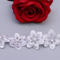 RYL Appliques florales classiques multicolores en dentelle perlée, broderies en organza, patchs pour loisirs créatifs, robe de mariée, accessoire pour cheveux