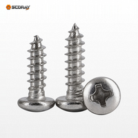 Vis autotaraudeuses à tête cylindrique Phillips en acier inoxydable 201 PA M3 M3.5 M4 M4.5 M5 M6 6mm-50mm métriques résistantes à la corrosion