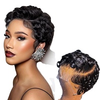 Perruque frontale HD sans colle en gros |   Perruque courte en cheveux humains vierges de style Chioma |   Cheveux 100% humains pour femmes