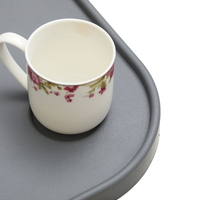Produit de centre de soins supérieur, ABS solide, plateau de table de fauteuil roulant facile à nettoyer et amovible avec porte-boisson pour le dîner