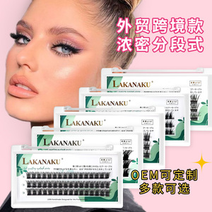 Lakanaku Segmented False Eyelashes 20P30P40P60P80P Thick Curly Individual <b>Lashes</b> For DIY Self <b>Adhesive</b> Use - Product Image 1