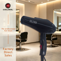 Sèche-cheveux professionnel haute puissance 2400W, électrique, à brancher, avec réglages de vitesse ajustables, doux pour les cheveux, design portable