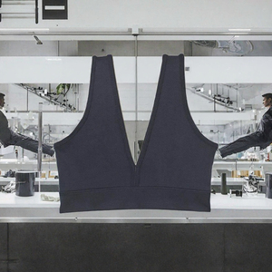 Soutien-gorge de sport classique pour femme, dos croisé, rembourré, maintien élevé, grande taille, avec logo frontal, anti-transpiration et respirant - Product Image 2