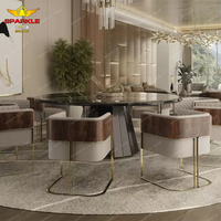 SPARKLE Mobilier de maison en velours nordique Tables et chaises de salle à manger Teddy Chaises de salle à manger blanches à deux pieds de luxe modernes