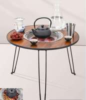 Table de pique-nique et de barbecue portable à taille personnalisable Mobilier d'extérieur pliable en bois pour camping, voyage et arrière-cour