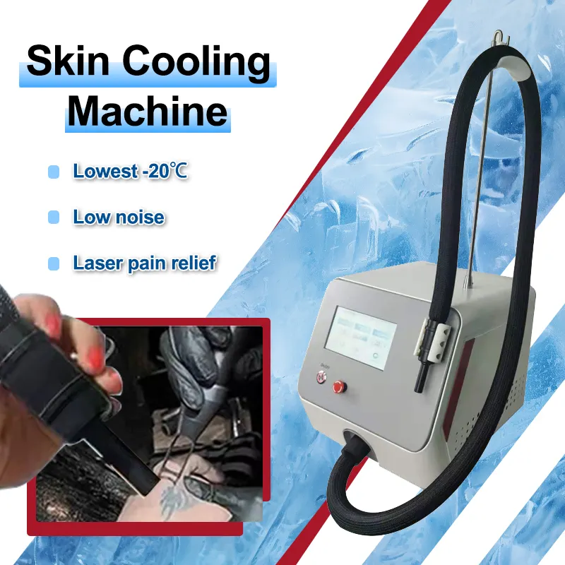 Mesin pendingin udara kulit Cryo portabel, perangkat sistem pendingin kulit Mini, perawatan Laser penghilang tato terapi