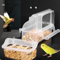 Mangeoire à oiseaux transparente anti-déversement, boîte à nourriture et à eau suspendue, fournitures d'alimentation pour oiseaux tigre, paon, perroquet