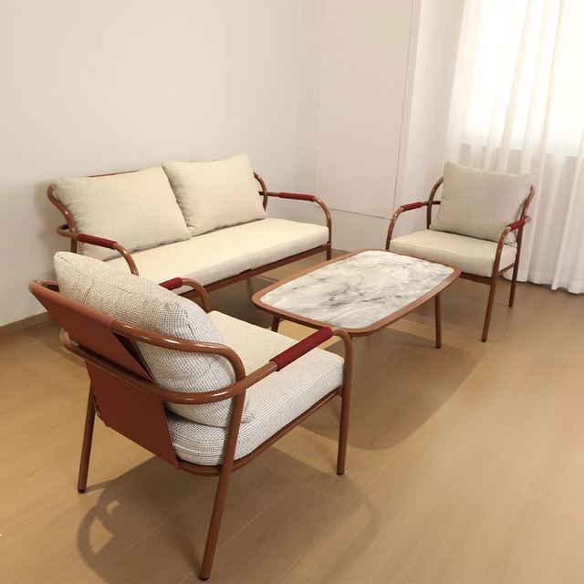 Modern Outdoor Rattan Wicker Dining & Hotel Garden Furniture Set with Woven Rope Chair Sofa Center Table