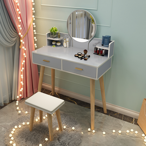 Ensemble de <span class=keywords><strong>Commode</strong></span> Scandinave Moderne de Luxe pour Chambre à Coucher avec Miroir Lumineux, <span class=keywords><strong>Tiroir</strong></span>, Mobilier de Coiffure Design pour Petit Appartement, Maquillage, Abordable - Product Image 4
