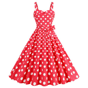 <span class=keywords><strong>Robe</strong></span> midi élégante pour femme, rose à pois, coupe trapèze, nouvelle collection été, style <span class=keywords><strong>Hepburn</strong></span> vintage, col halter, rockabilly, rétro, <span class=keywords><strong>robe</strong></span> de soirée - Product Image 2