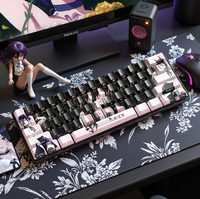 129 Tasten PBT Wärme-Sublimierte Seitengravierte Transluzente Tastenkappen Cherry-Profil für 61 64 68 75 87 98 104 Mechanische Tastaturen