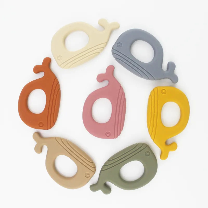 Silicone Whale Teether Chew DIY Accessories Nursing Toy Teether Pendant For Baby Silicone Teether