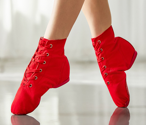 White Latin Dance Shoe High Top Split Sole Jazz <strong>samba</strong> Ruamba Salsa Dancing Boots Lace up Ballet Stage Training Boots for Women - Product Image 4