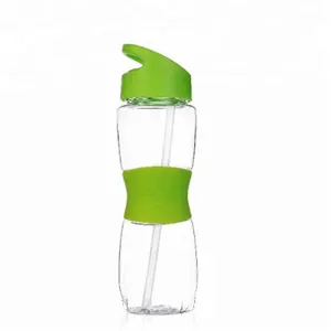 650ml/22 unzen Plastic Tritan Water Bottle With Straw For Cycling Camping Plastic Drinking Top Sport mit Carrying Handle