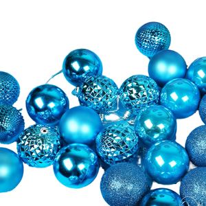 Adornos Navideños Rojos Irrompibles HTJ de 6 cm, 36 Piezas, Bolas de Navidad con Purpurina, Impresión Digital, Material PS, Decoraciones Navideñas - Product Image 1