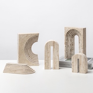 Idées de décoration pour la maison minimaliste en gros Articles de <span class=keywords><strong>salon</strong></span> Décorations nordiques en travertin en marbre pour la maison - Product Image 1