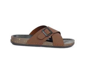 Sandales décontractées marron à brides croisées et boucle pour hommes – Confortables, à bout ouvert, faciles à enfiler, idéales pour l'été - Product Image 3