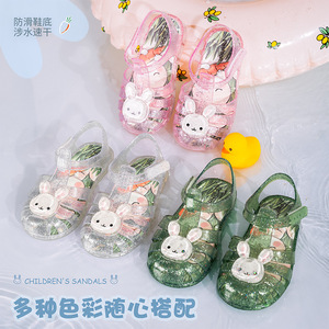 Sandales tendance pour filles, style dessin animé, pour enfants - Chaussures en gelée avec languette antidérapante - Chaussures de plage d'été pour princesses - Product Image 5