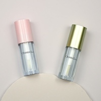 Flacon de brillant à lèvres de 7 ml, tube rond avec capuchon métallique, conteneur pour rouge à lèvres, tubes d'échantillons de brillant à lèvres avec grand pinceau