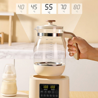 Bouilloire Électrique Multifonctionnelle Automatique en Verre en Forme de V, 1,3 L, 600 W, avec Commande Tactile