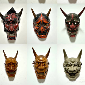 Masque en fibre de verre personnalisé pour décoration d'Halloween de diable guerrier japonais Oni résine Bodhi démon semblable au diable - Product Image 5