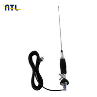 Antenne CB mobile combinée ATL 3.5dBi ALAN 9 en acier inoxydable à montage sur panneau, 27 MHz, polarisation verticale, connecteur mâle N-Type ATl-9
