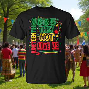 Camiseta Juneteenth 1865 They Not Like Us, camiseta promocional de algodón negro para hombre - Product Image 3