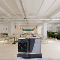 Robot Aspirador Comercial con Función de Fregado, Motor PLC, Detección por IA, Succión de 20000 Pa para Limpieza de Manchas y Residuos de Alimentos en Cafeterías