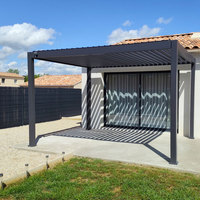 Pergola bioclimatique motorisée en aluminium avec lames orientables, kits de toit réglables motorisés, pergola à lames, sur mesure
