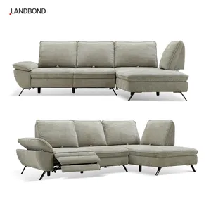 Sofá de tecido com sofá reclinável elétrico, conjunto de sofá de canto europeu com sofá para sala de estar, sofá para villa