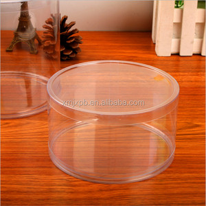 Wholesale OEM ODM plastic clear round box food retail plastic packaging multi size candy nut cylinder packaging with handle