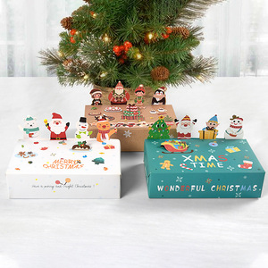 Caja de regalo navideña de lujo de alta gama, caja de recuerdo para fiesta de Navidad, caja de embalaje creativa para postres con diseño de Papá Noel y alce. - Product Image 1