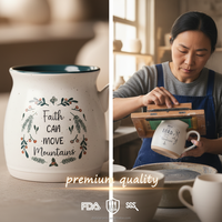 Ensemble de tasses à café en céramique avec logo personnalisé, citation inspirante, religieuse, en grès, tasse à thé au lait avec poignée pour la maison, le bureau, cadeau