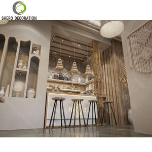 Ensemble de table à manger de café sur mesure, meubles de restaurant commerciaux personnalisés, chaises de salle à manger en bois - Product Image 5