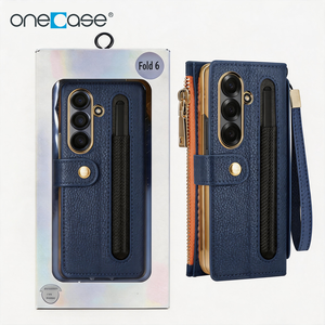 เคสหนังหรูหราสำหรับ Z Fold พร้อมเคลือบไฟฟ้า ป้องกันหน้าจอในตัว กันกระแทก มีช่องใส่ปากกา ดีไซน์ธุรกิจ ปกป้องรอบตัว - Product Image 1