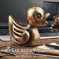 Sculpture de canard en laiton très vendue, figurines d'animaux mignonnes, artisanat de bureau