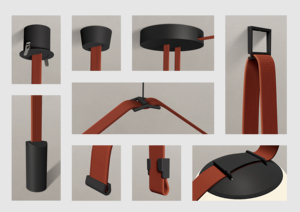 Pince suspendue avec fil DC48V ceinture magnétique tissée noire Module d'éclairage de ceinture en tissu moderne architectural éclairage de piste Flexible - Product Image 2